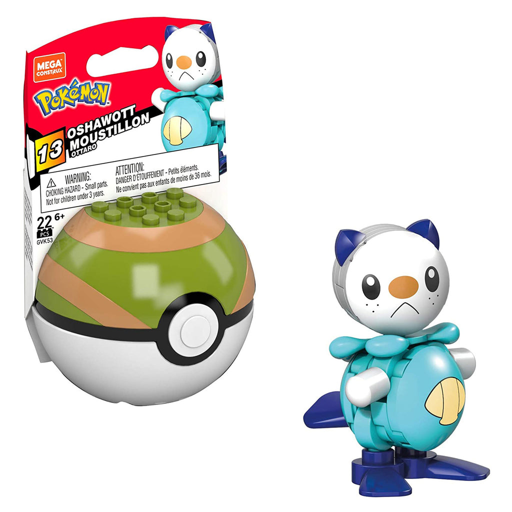 Mega Construx Pokemon Oshawott Poke Ball Building Set - Radar Toys