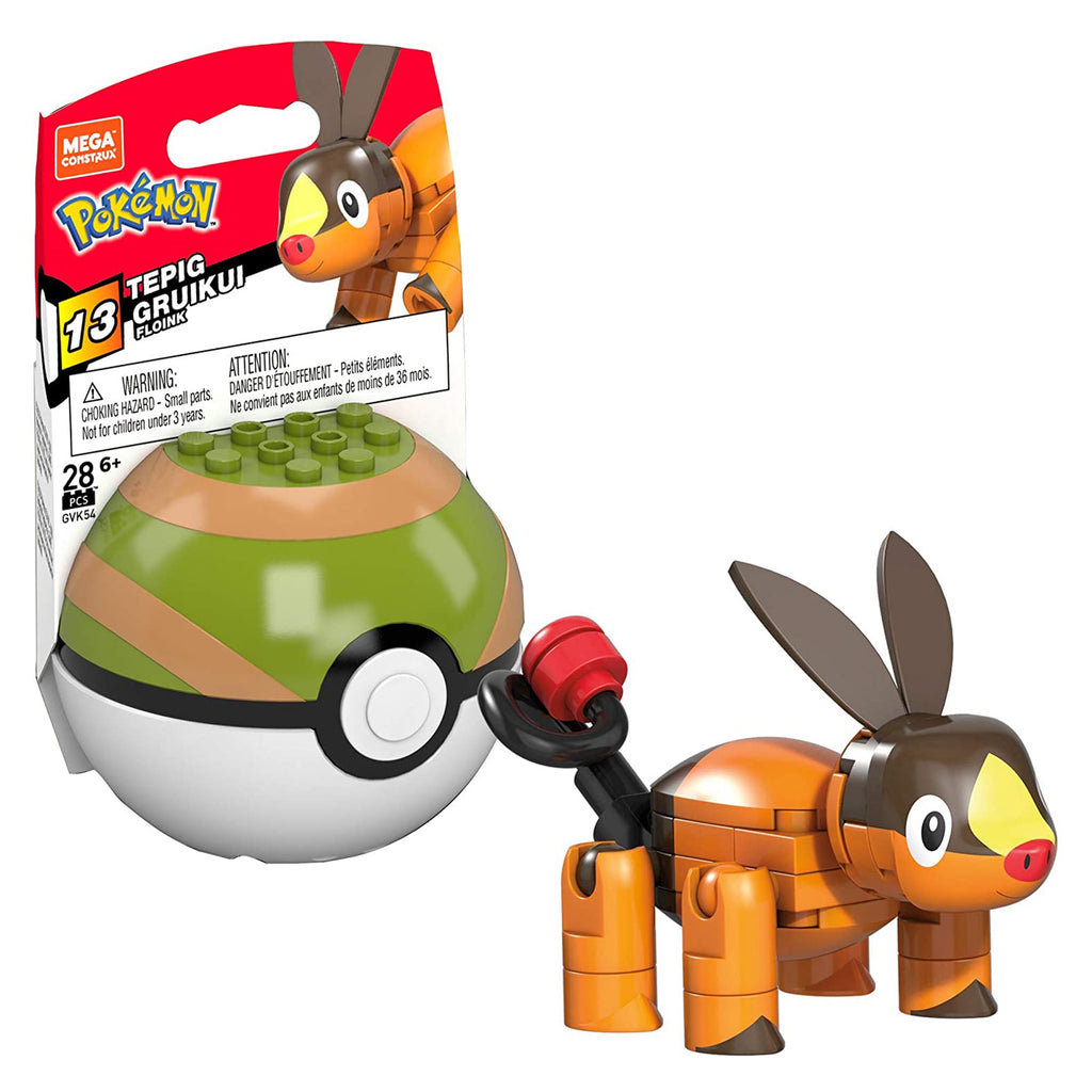 Mega Construx Pokemon Tepig Poke Ball Building Set - Radar Toys
