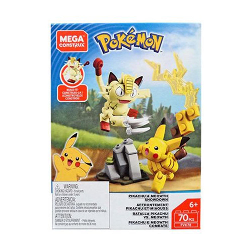Mega Construx Pokemon Pikachu And Meowth Showdown Building Set - Radar Toys
