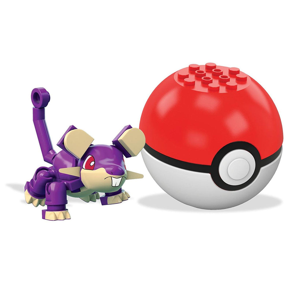 Mega Construx Pokemon Rattata Pokeball Building Set - Radar Toys