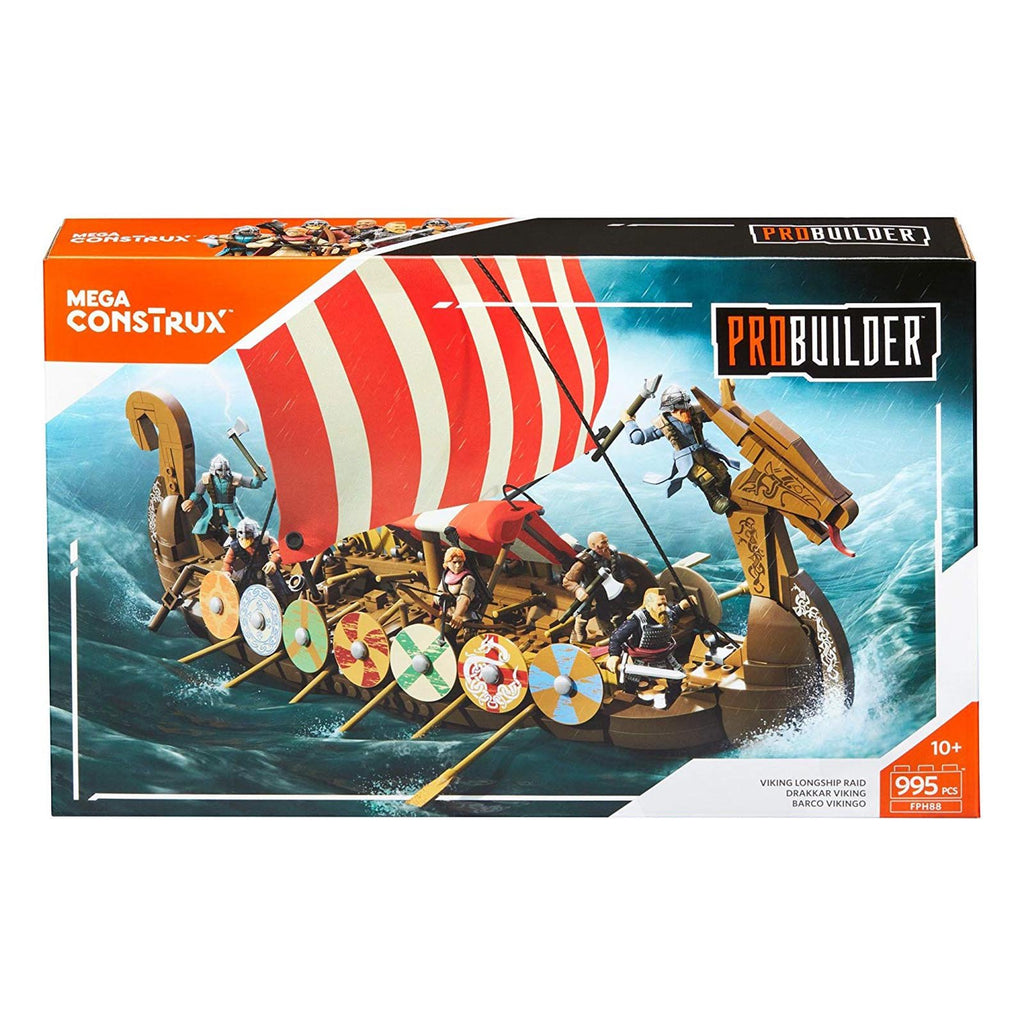 Mega Construx Pro Builder Viking Longship Raid Building Set - Radar Toys