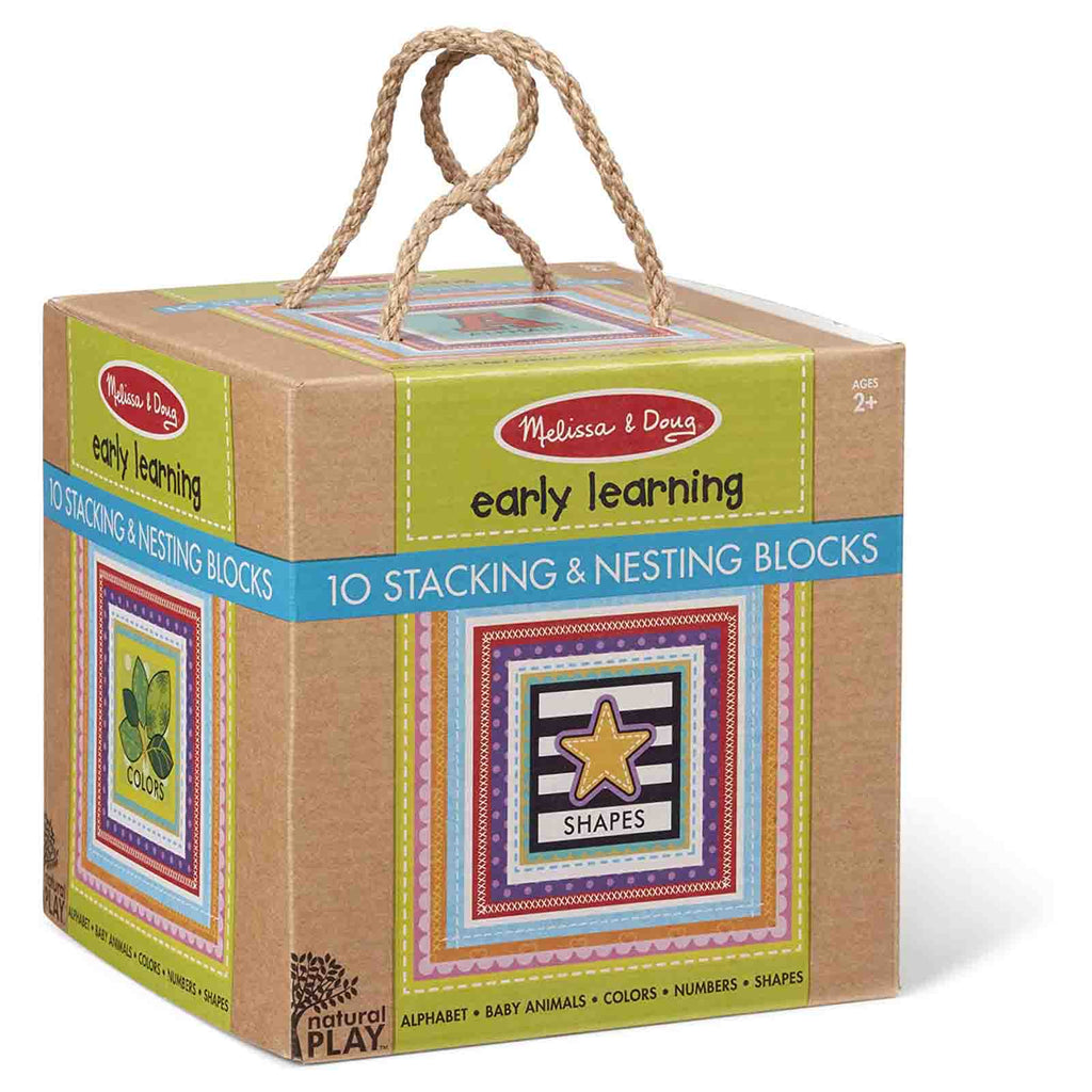 Melissa And Doug Stacking Nesting Blocks Shapes 10 Count - Radar Toys