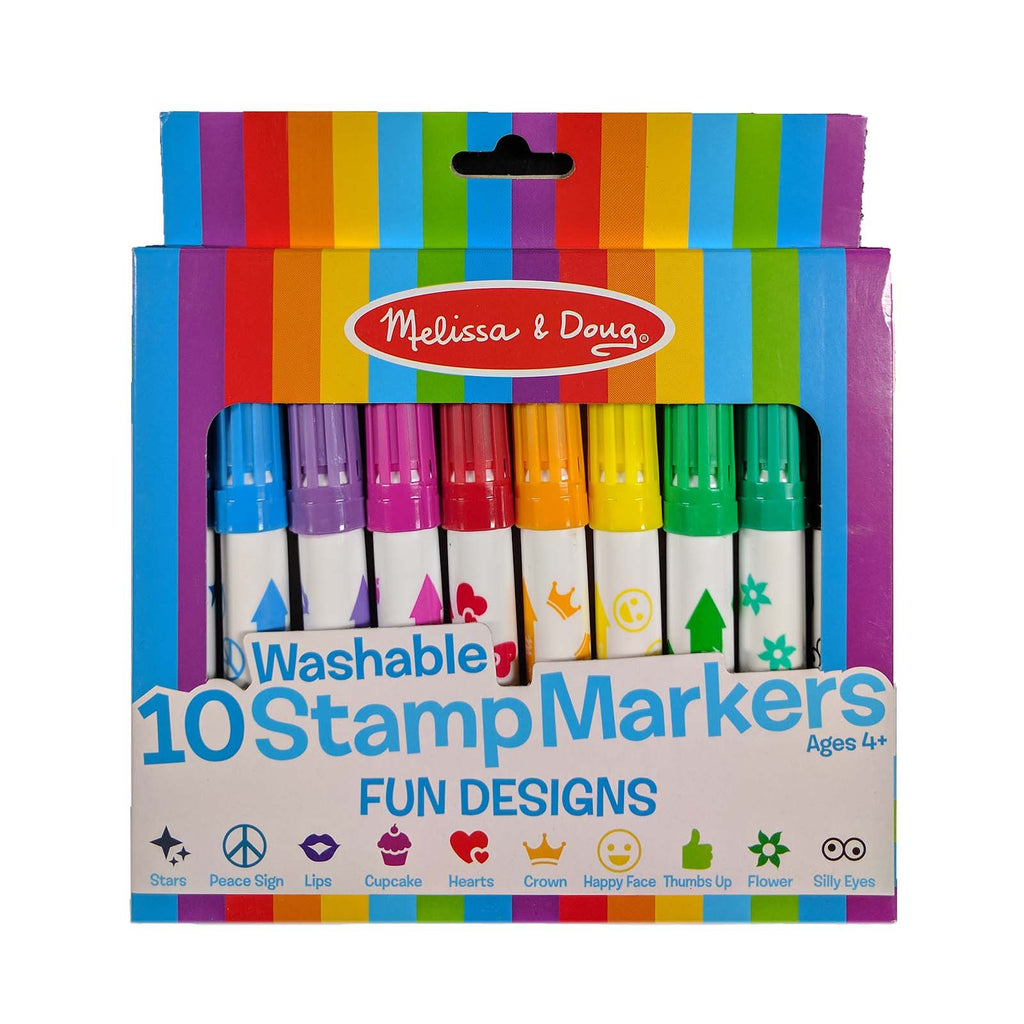 Melissa And Doug 10 Stamp Washable Markers Fun Designs Set