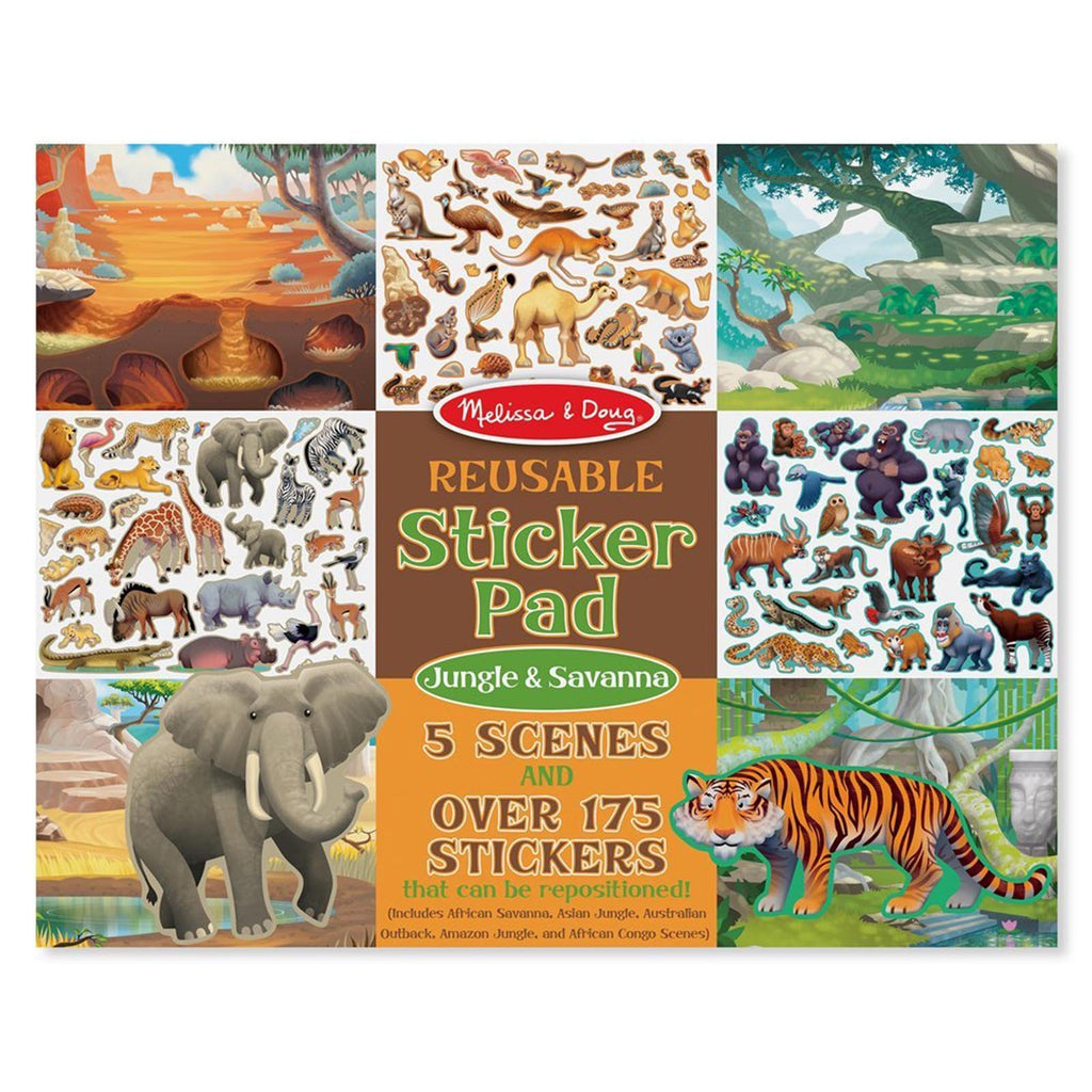 Melissa And Doug Jungle And Savanna Reusable Sticker Pad - Radar Toys