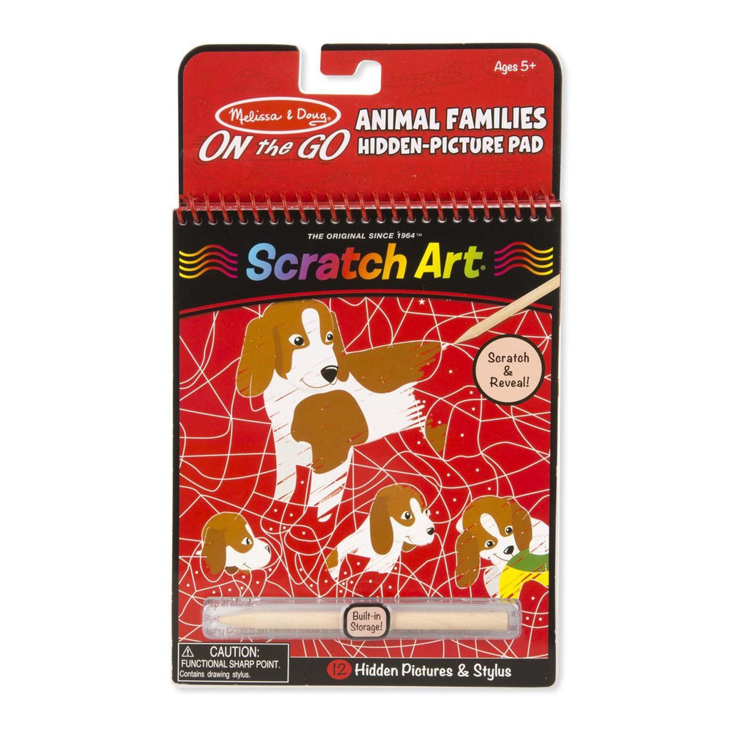 Melissa And Doug On The Go Scratch Art Animal Families Color Reveal Pad