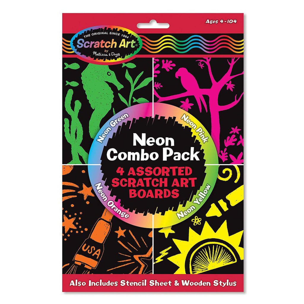 Melissa And Doug Scratch Art Neon Combo Pack Set