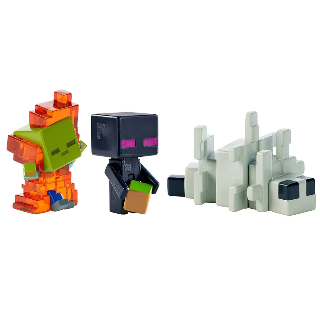 Minecraft Build A Mini Red Stone Series 11 Flaming Zombie 3 Figure Set