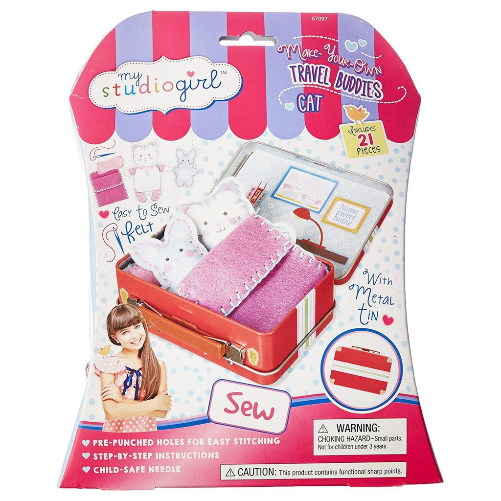 My Studio Girl Make Your Own Travel Buddies Cat Sew Set - Radar Toys