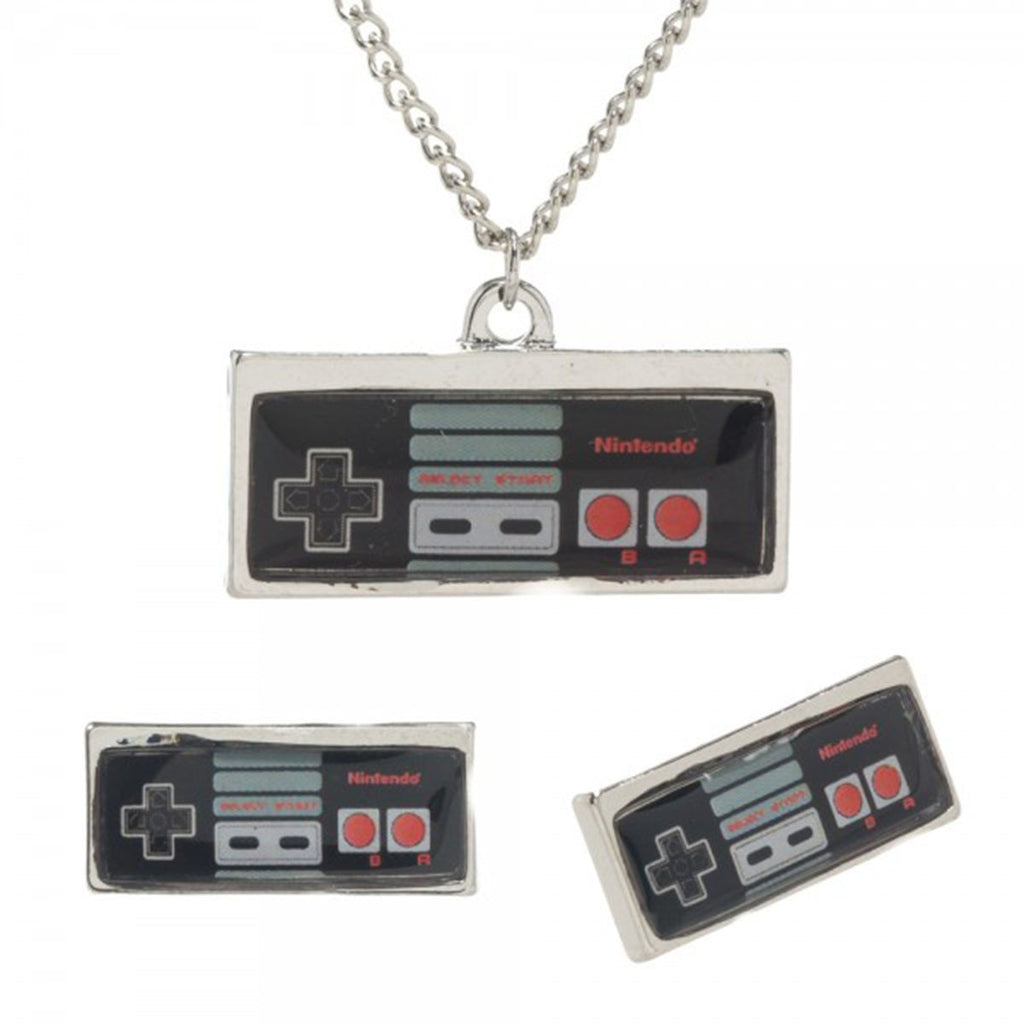 Nintendo Controller Necklace and Earring Jewelry Set