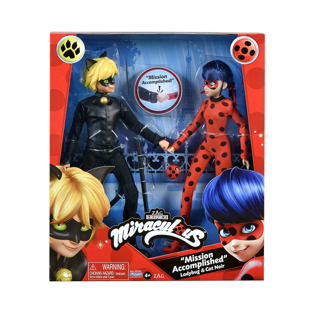 Playmates Lady Bug Cat Noir Mission Accomplished Doll Set - Radar Toys