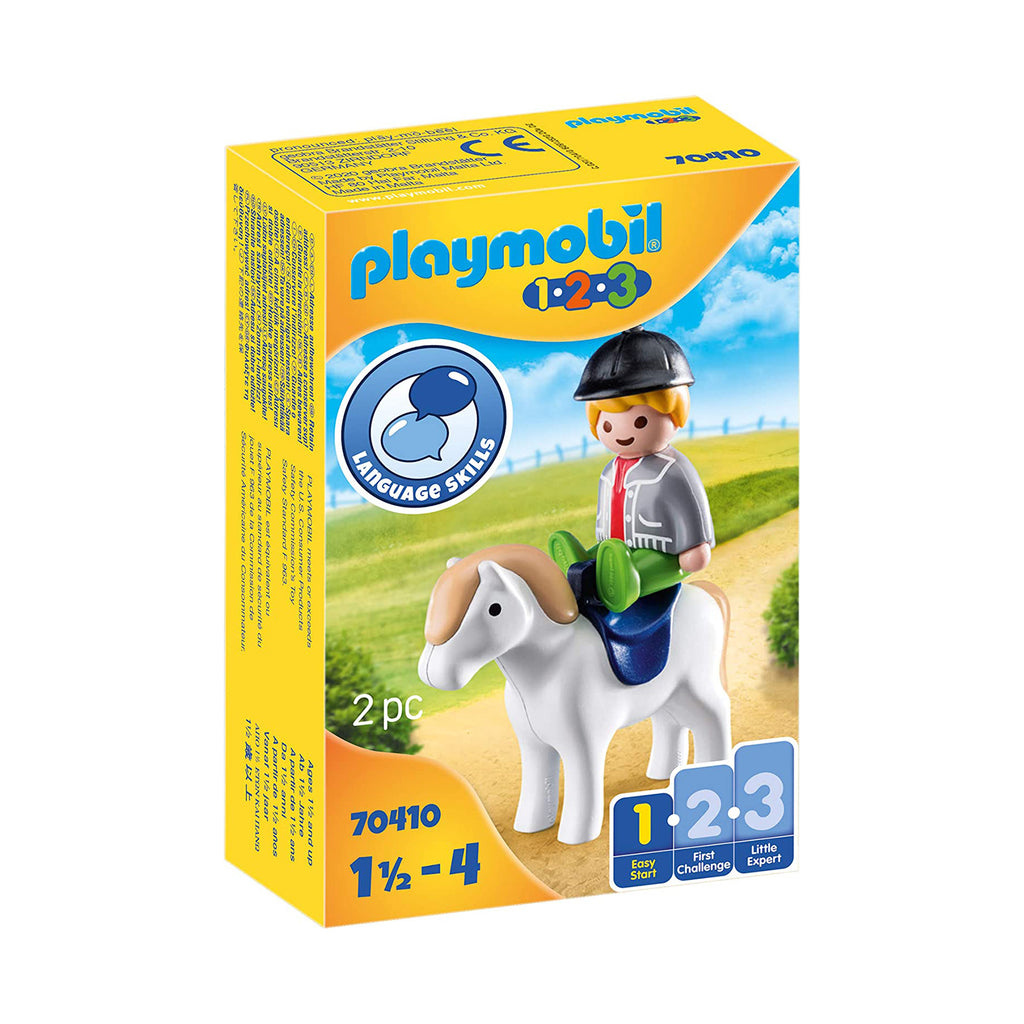 Playmobil 123 Boy With Pony Building Set 70410 - Radar Toys