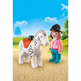 Playmobil 123 Rider with Horse Building Set 70404 - Radar Toys