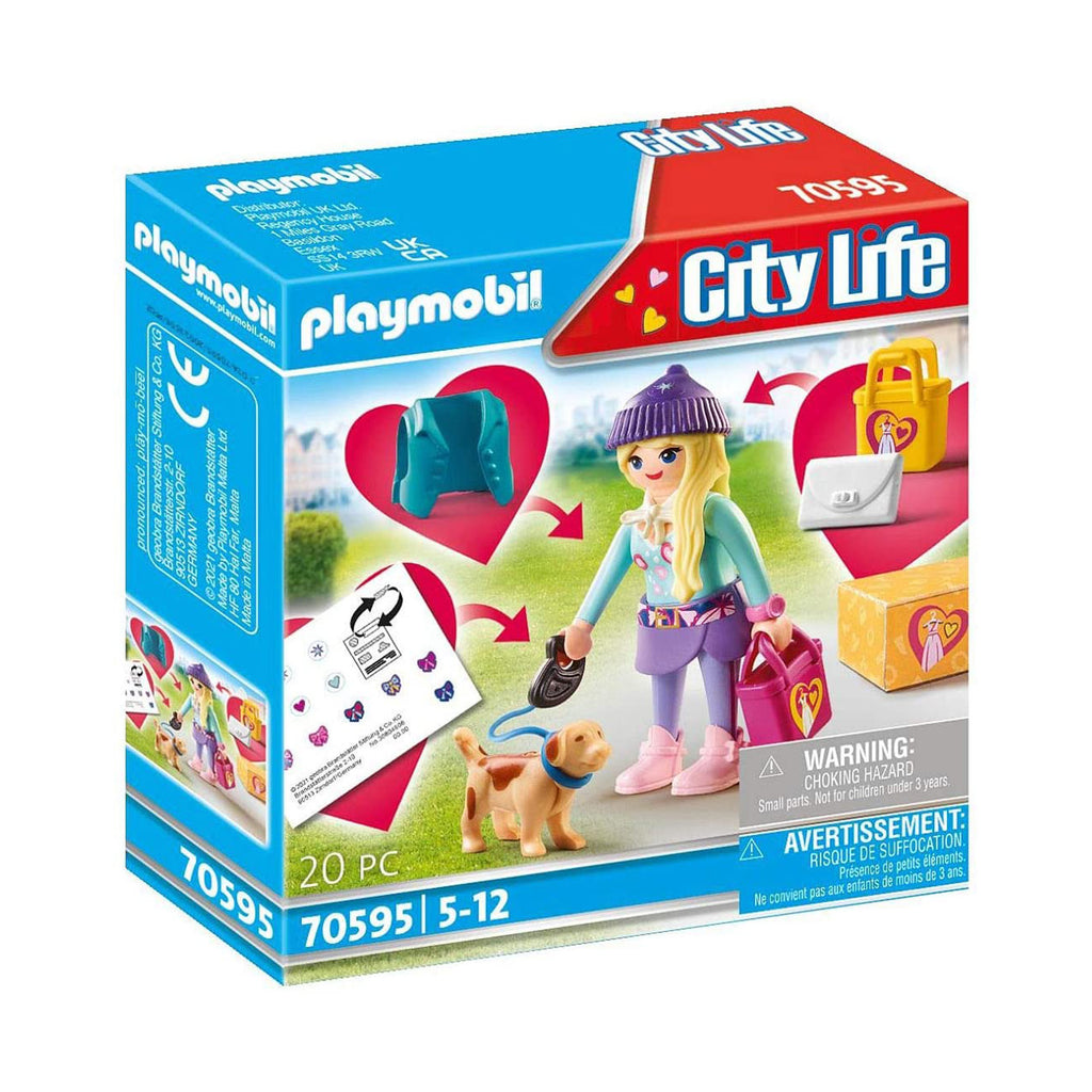 Playmobil City Life Fashionista With Dog Building Set 70595 - Radar Toys