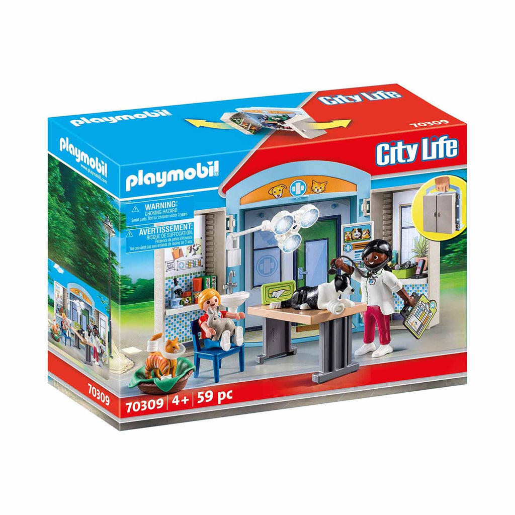 Playmobil City Life Vet Clinic Play Box Building Set 70309 - Radar Toys