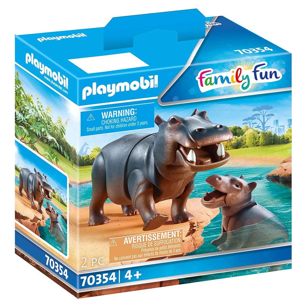 Playmobil Family Fun Hippo With Calf Building Set 70354 - Radar Toys