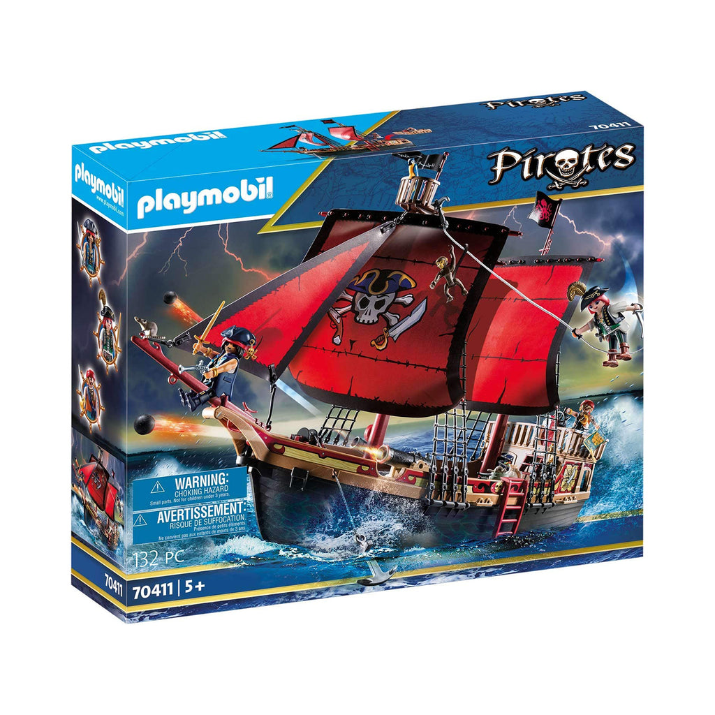 Playmobil Pirates Skull Pirate Ship Building Set 70411 - Radar Toys