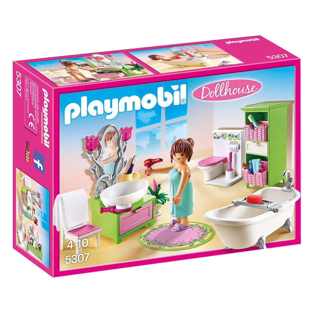 Playmobil Dollhouse Vintage Bathroom Building Set 5307 - Radar Toys