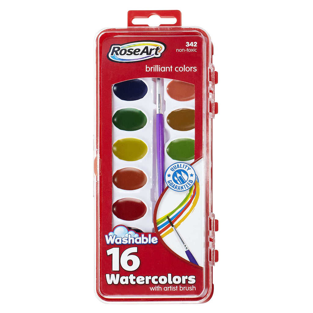 Rose Art Washable Brilliant 16 Watercolors Set - Radar Toys