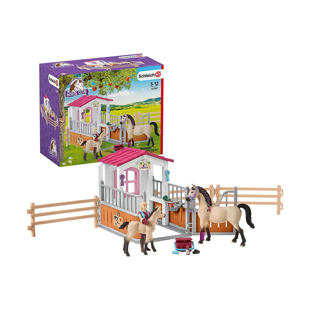 Schleich Horse Club Arab Horses With Stall Animal Figure Set