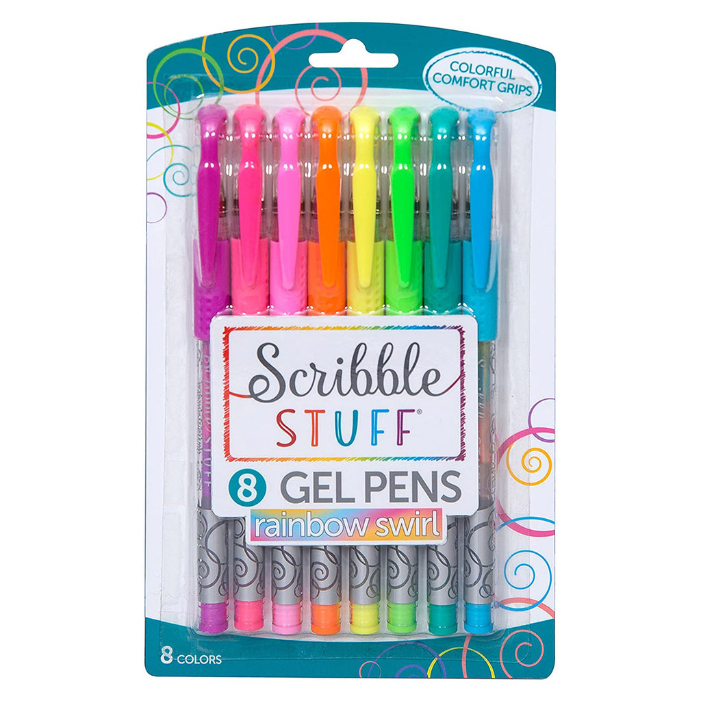 Scribble Stuff Neon Rainbow Swirl Gel Pens 8 Count
