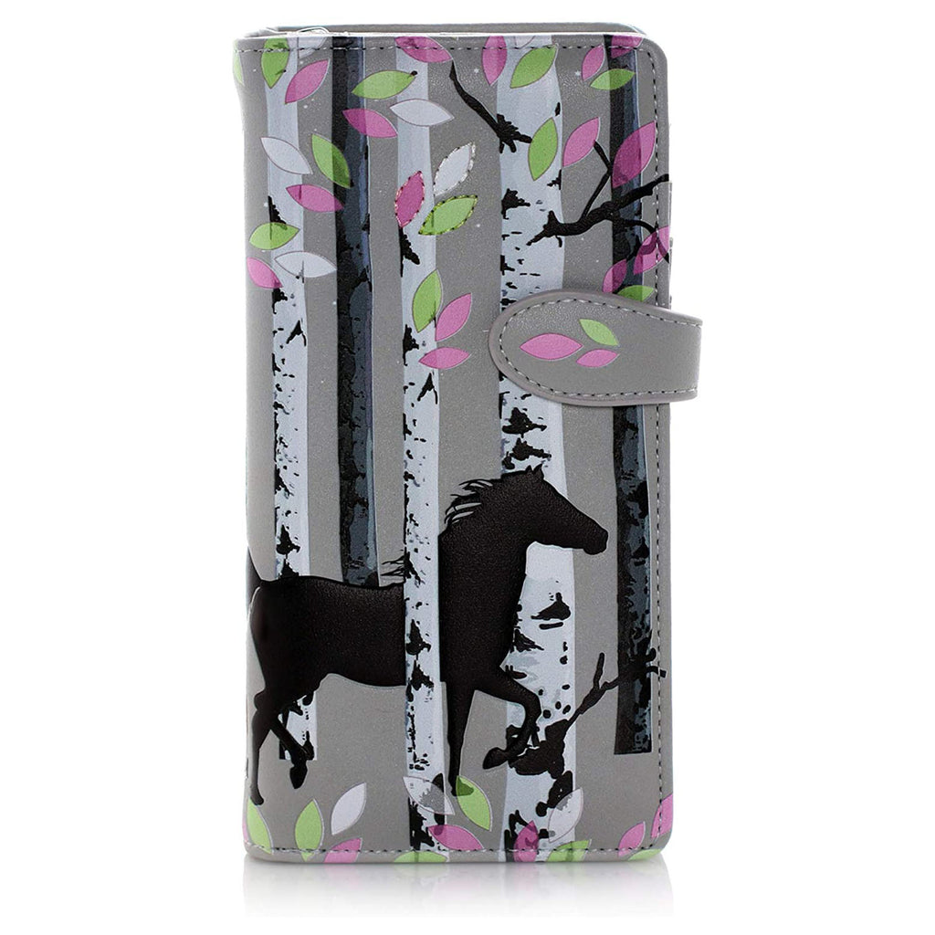 Shagwear Forest Horse Large Grey Zipper Wallet - Radar Toys