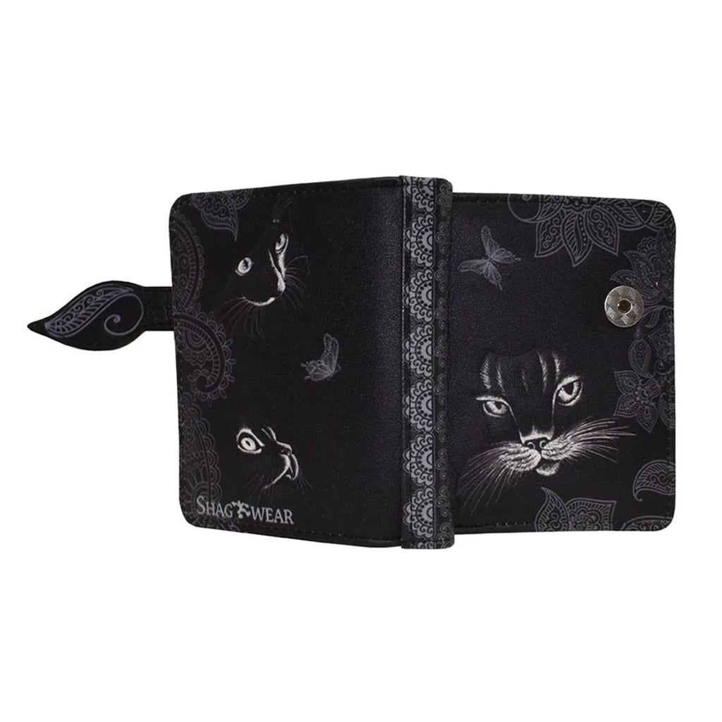 Shagwear Shadow Cat Small Black Zipper Wallet - Radar Toys