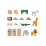 Small Foot Wooden Safari Building Blocks 50 Piece Set - Radar Toys