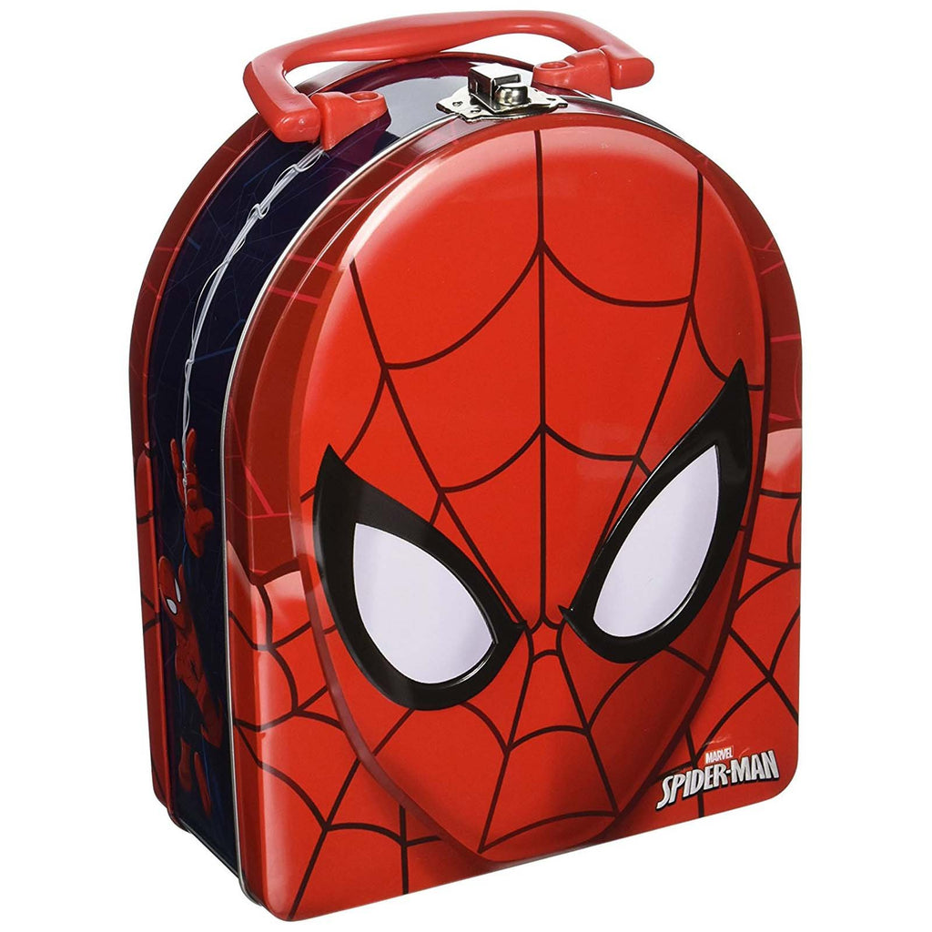Spider-Man Face Red Shaped Metal Tin Box