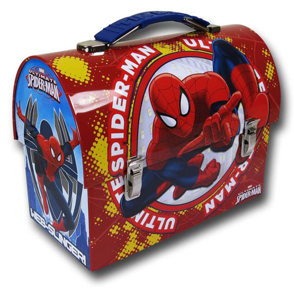 Spider-Man Ultimate Web Slinger Red Dome Metal Tin Box
