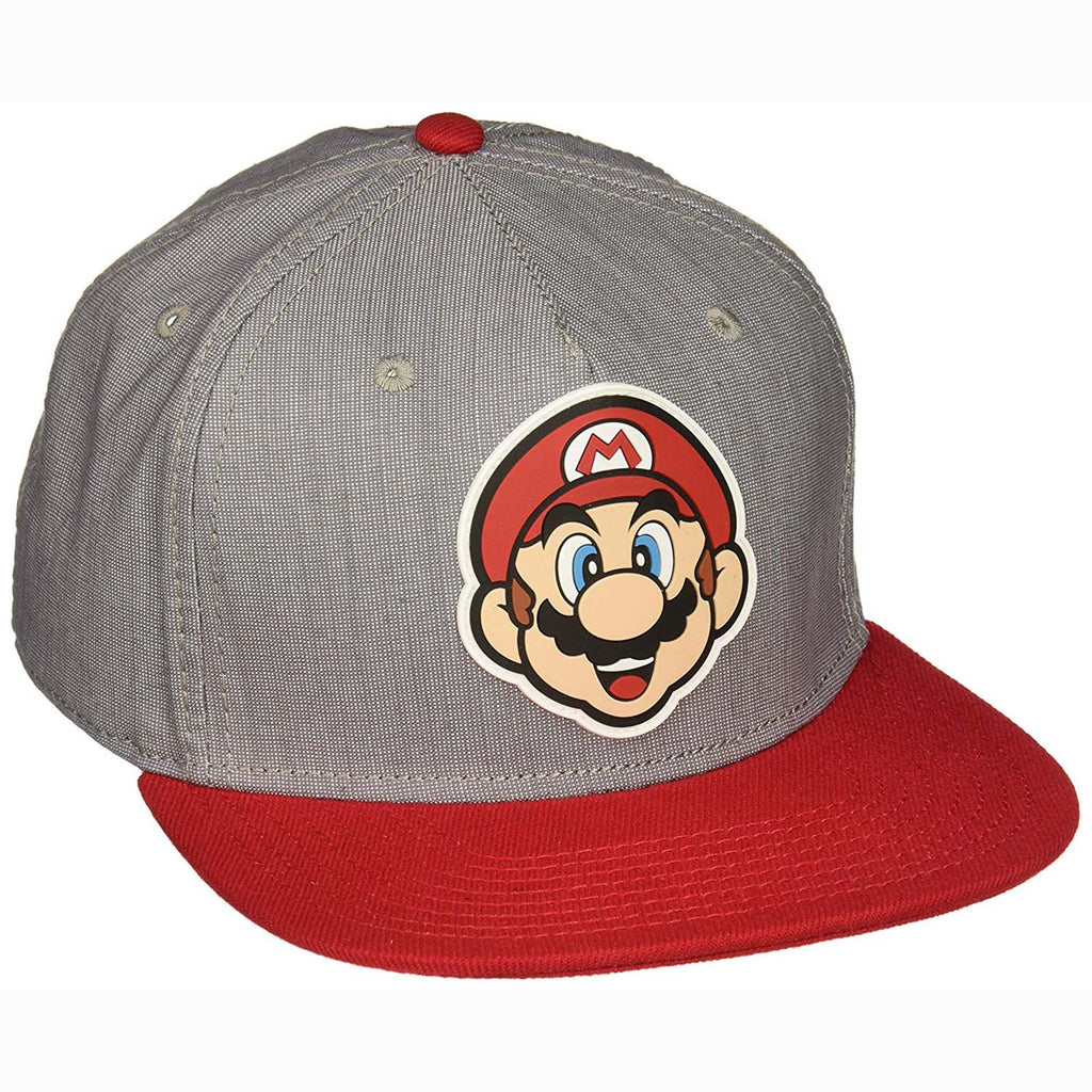 Super Mario Rubber Weld Face Adjustable Snapback Hat