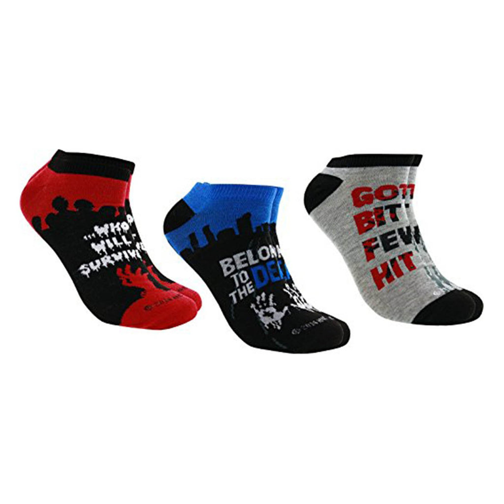 Walking Dead Men's Belongs To Dead 3 Pairs Of Low Cut Socks - Radar Toys