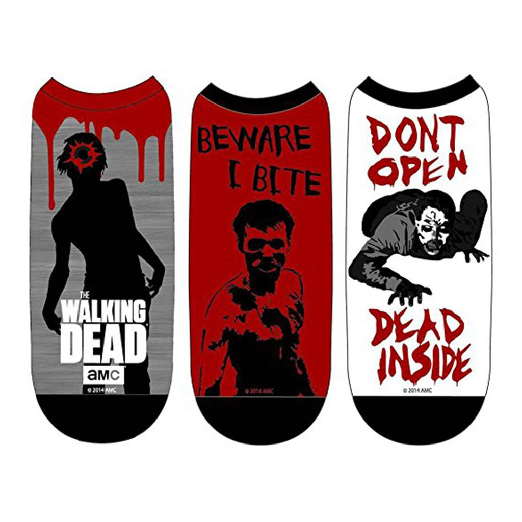 Walking Dead Men's Zombies 3 Pairs Of Low Cut Socks - Radar Toys