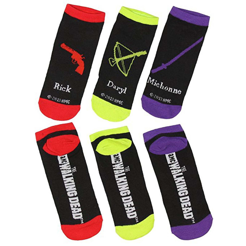 Walking Dead Weapon Women's 3 Pairs Of Low Cut Socks - Radar Toys