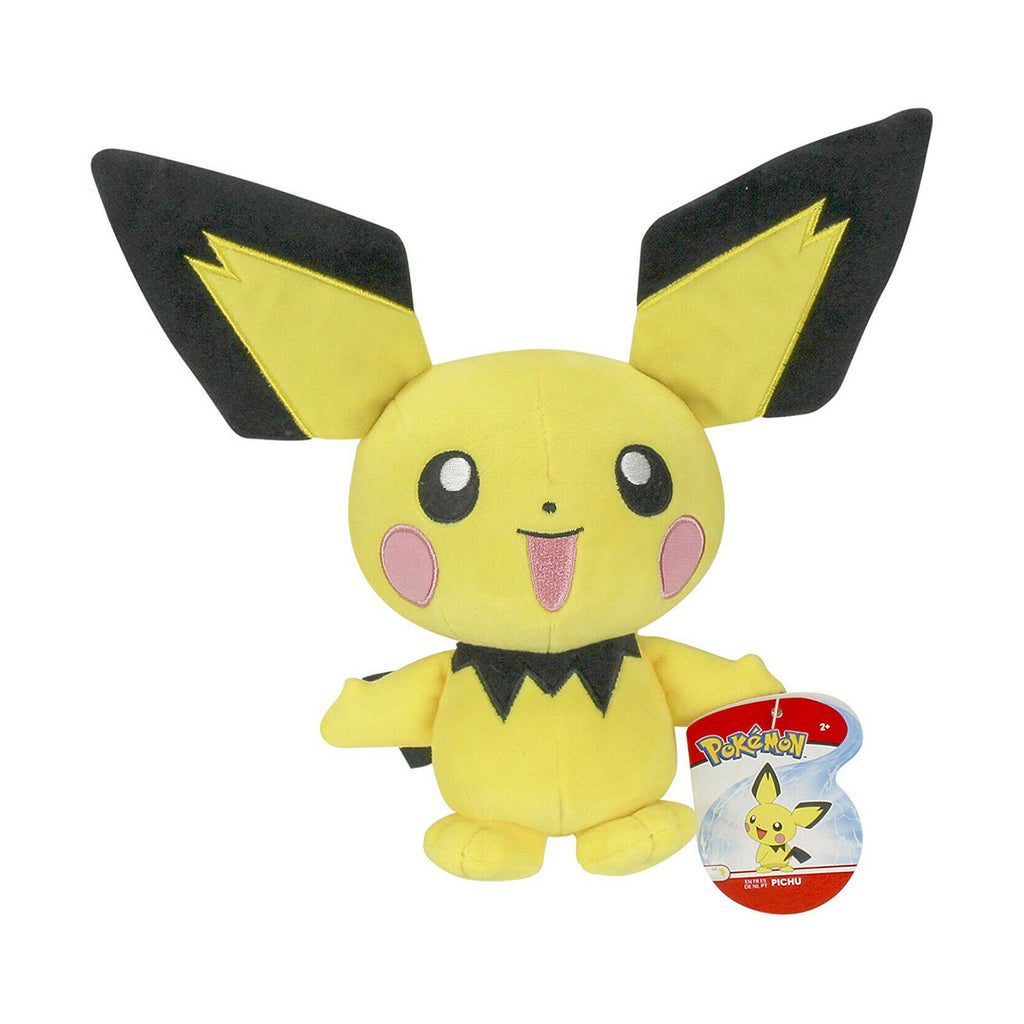 Wicked Cool Toys Pokemon Pichu Happy 8 Inch Plush Figure - Radar Toys