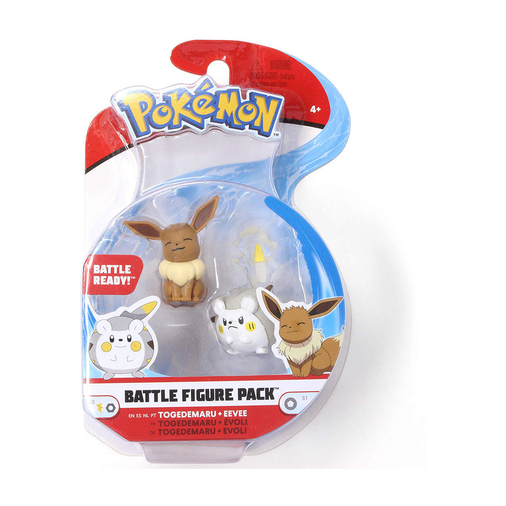 Wicked Cool Toys Pokemon Battle Figure Togedemaru Eevee Figure Set - Radar Toys