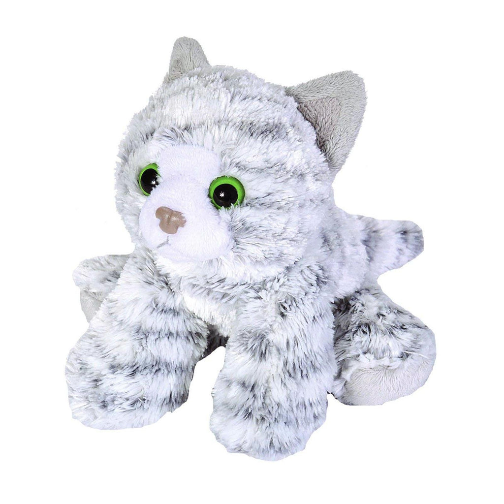 Wild Republic Hug'ems Mini Grey Tabby Cat Animal 7 Inch Plush - Radar Toys