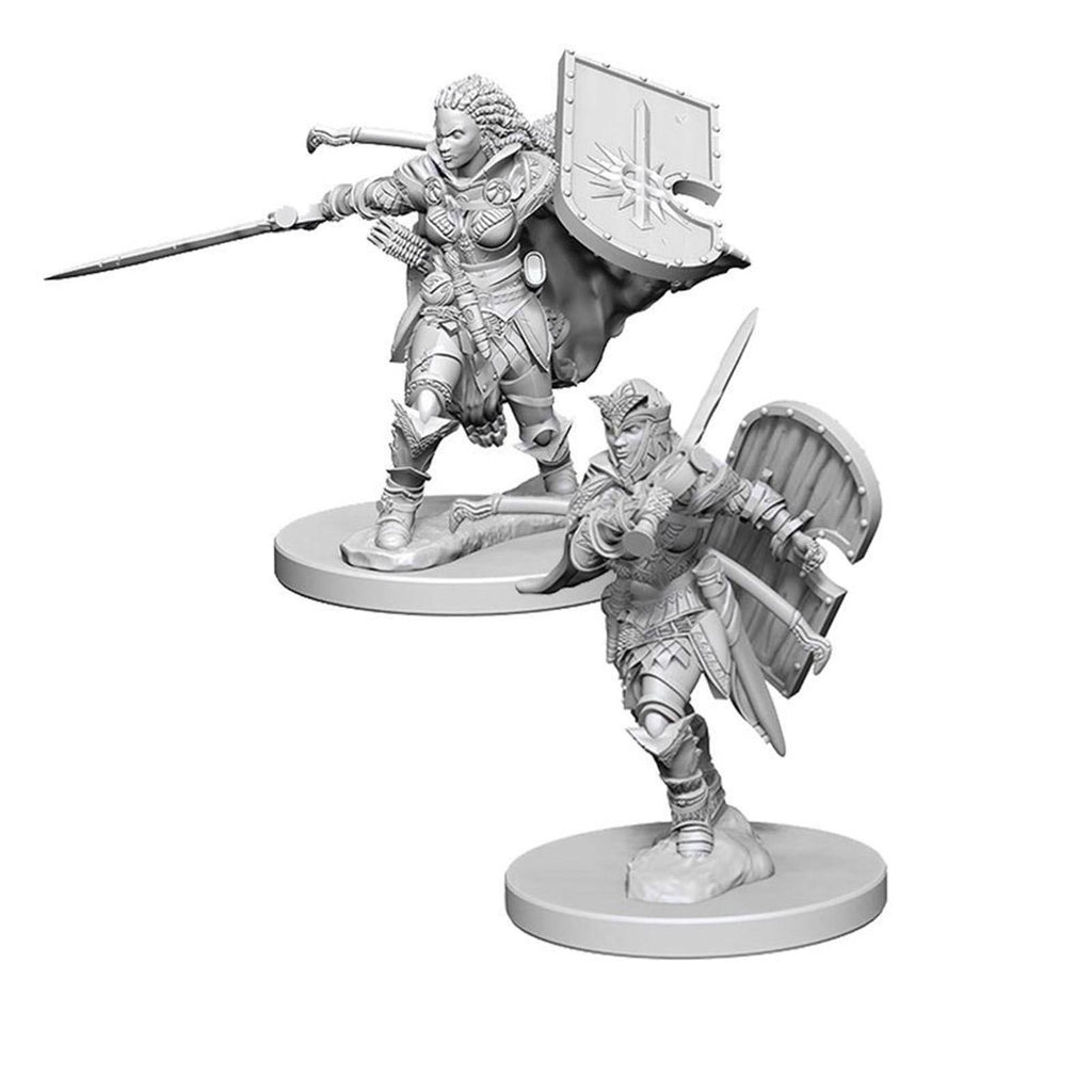 Wizkids Pathfinder Battles Deep Cuts Unpainted Human Female Paladin Figure Set