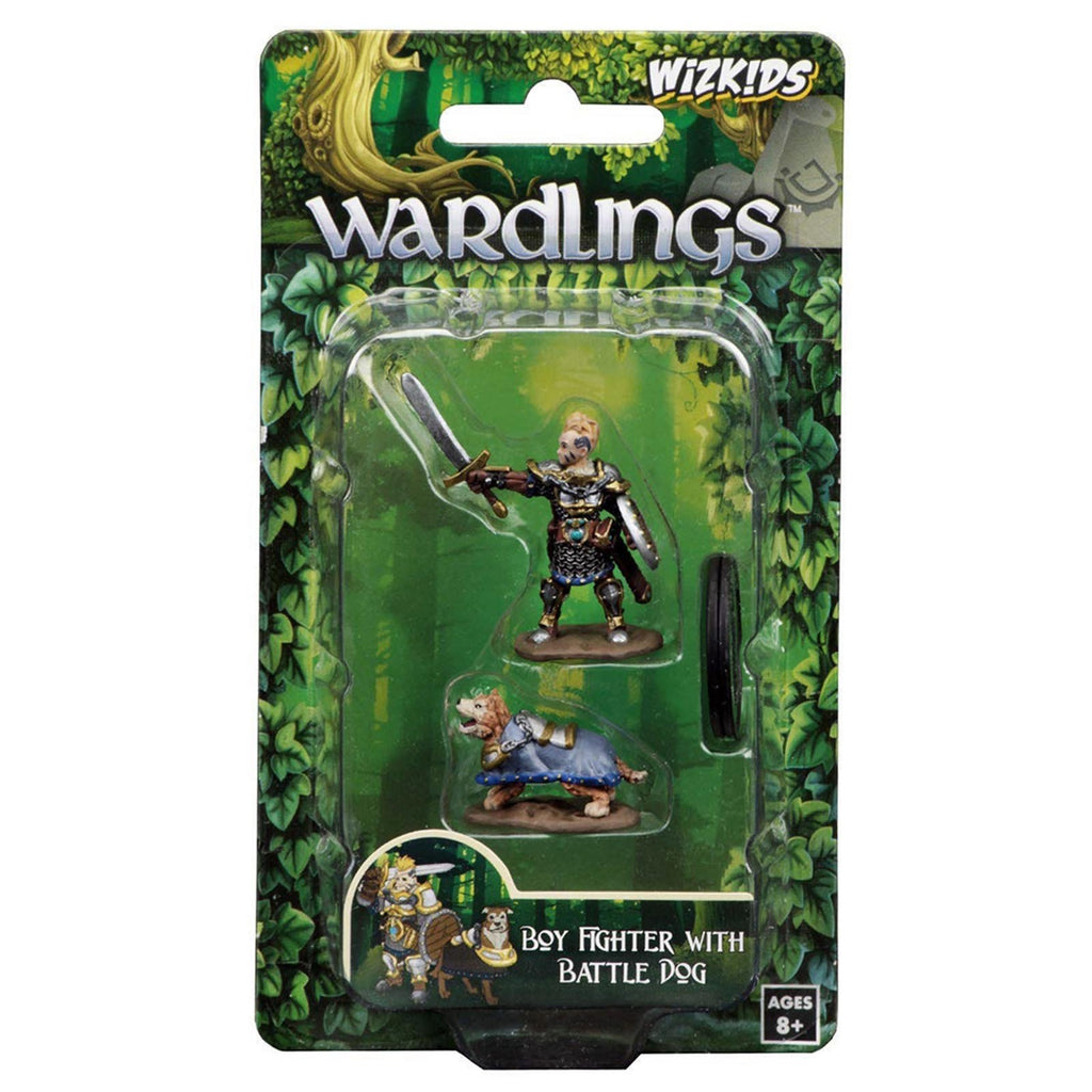Wizkids Wardlings Boy Fighter With Battle Dog Painted Fantasy Miniatures Set