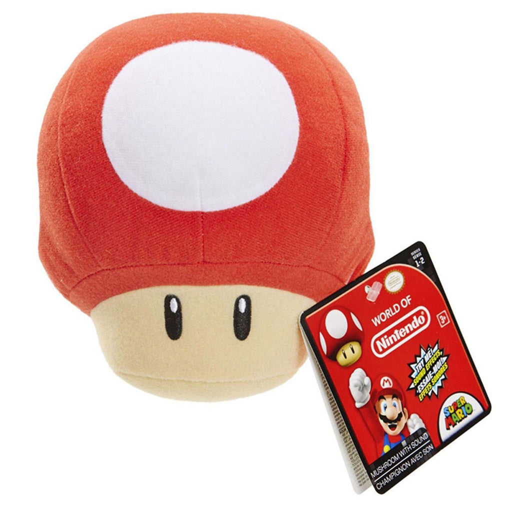 World Of Nintendo Super Mario Mushroom With Sound 8 Inch Plush Figure - Radar Toys