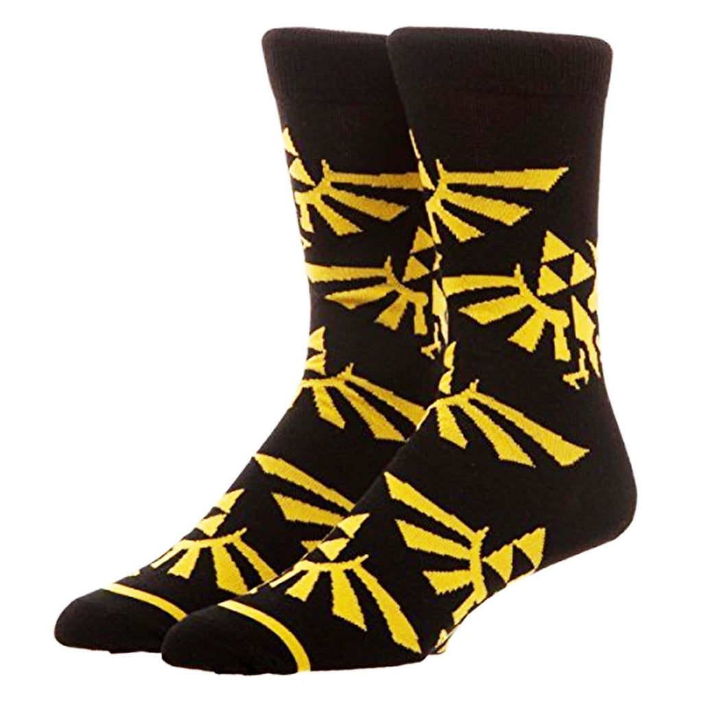 Zelda All Over Print Black Gold 1 Pair Of Crew Socks