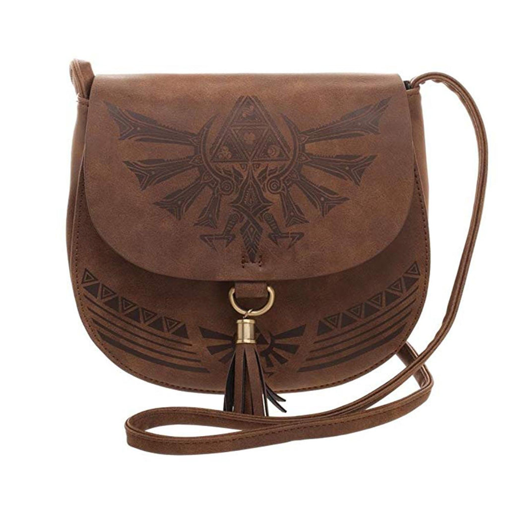 Zelda Brown Logo Saddlebag With Tassel Bag Purse