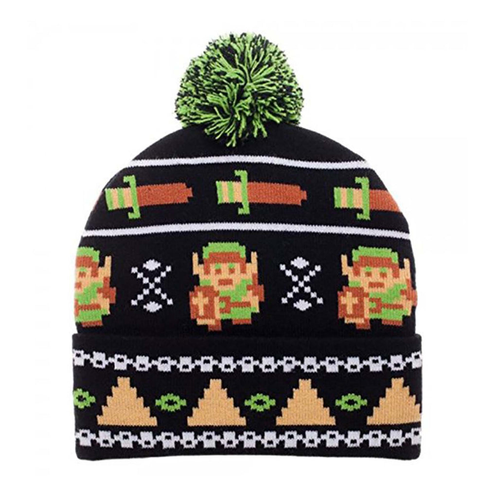 Zelda 8 Bit Cuff Pom Beanie