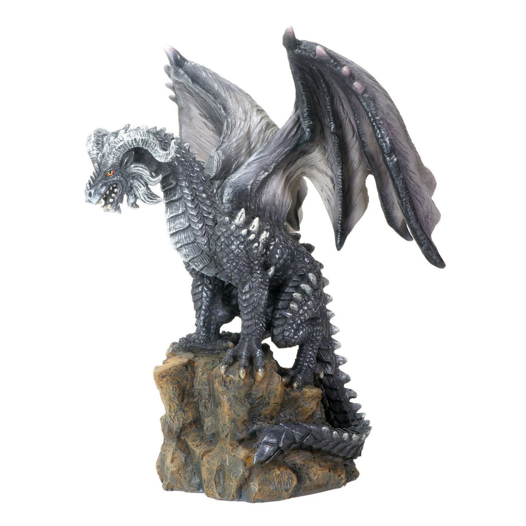 Dark Dragon On Rock Resin Statue - Radar Toys