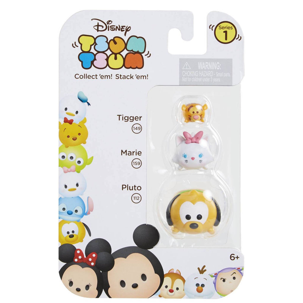 Disney Tsum Tsum Series 1 Pluto Marie Tigger Figures 3 Pack - Radar Toys
