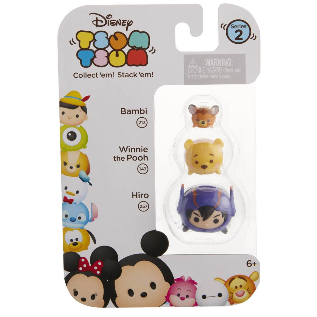 Disney Tsum Tsum Series 2 Bambi Winnie Hiro Figures 3 Pack - Radar Toys