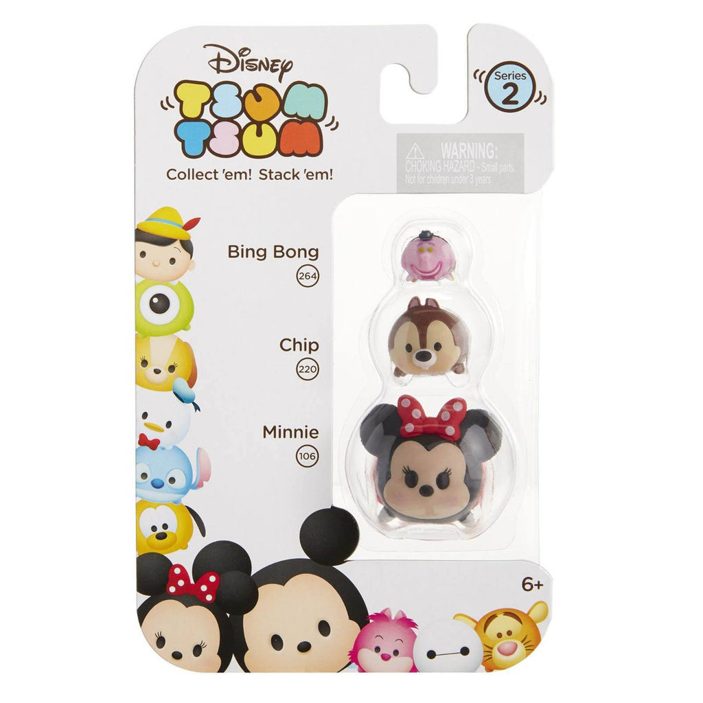 Disney Tsum Tsum Series 2 Bing Bong Chip Minnie Figures 3 Pack - Radar Toys