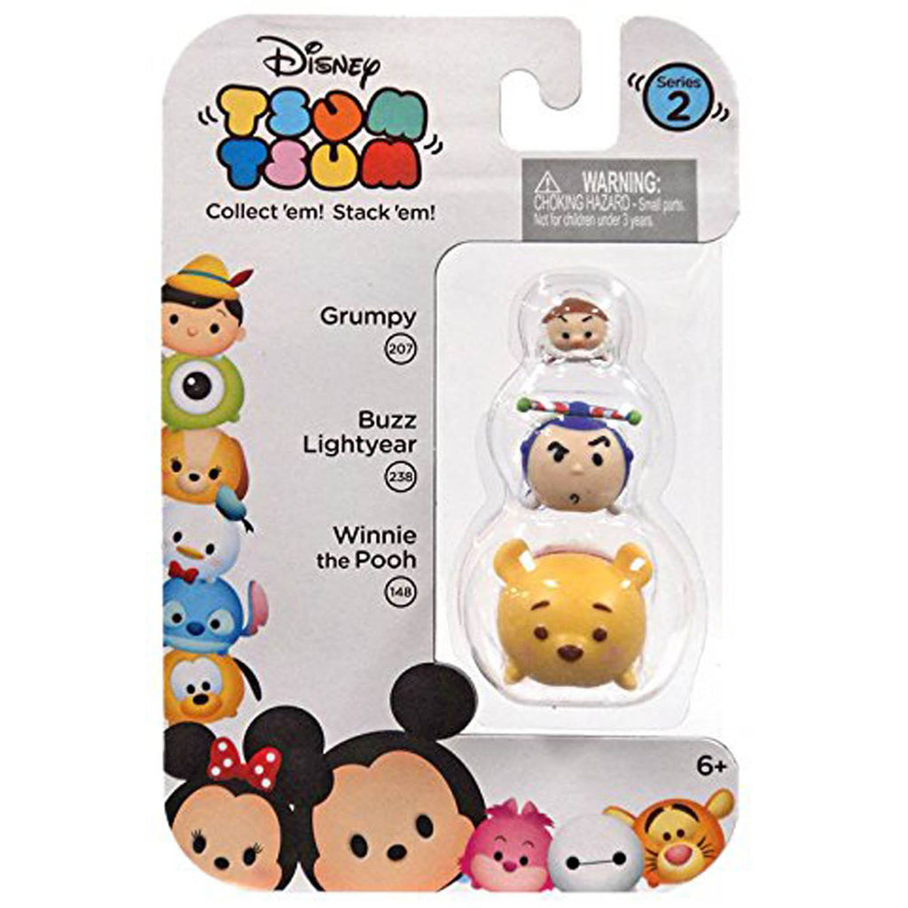 Disney Tsum Tsum Series 2 Grumpy Buzz Winnie Figures 3 Pack - Radar Toys
