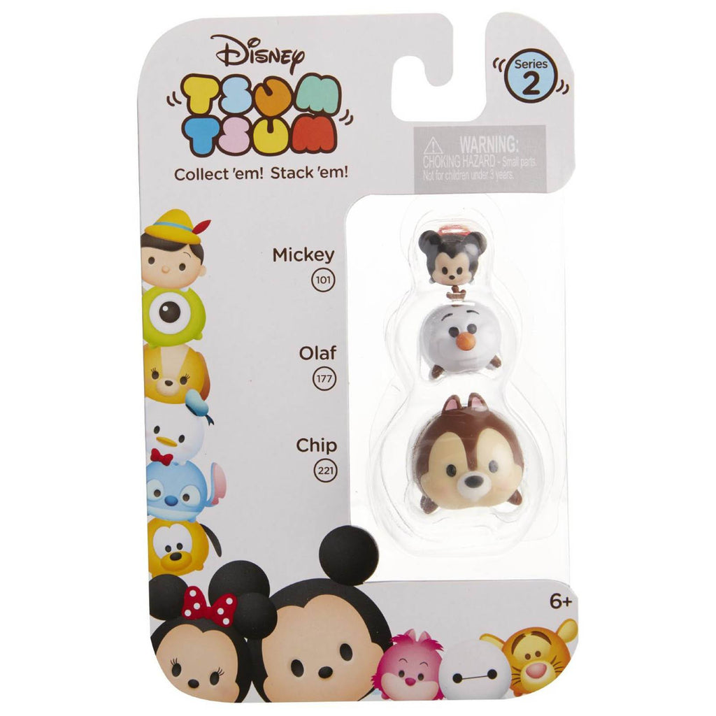 Disney Tsum Tsum Series 2 Mickey Olaf Chip Figures 3 Pack - Radar Toys