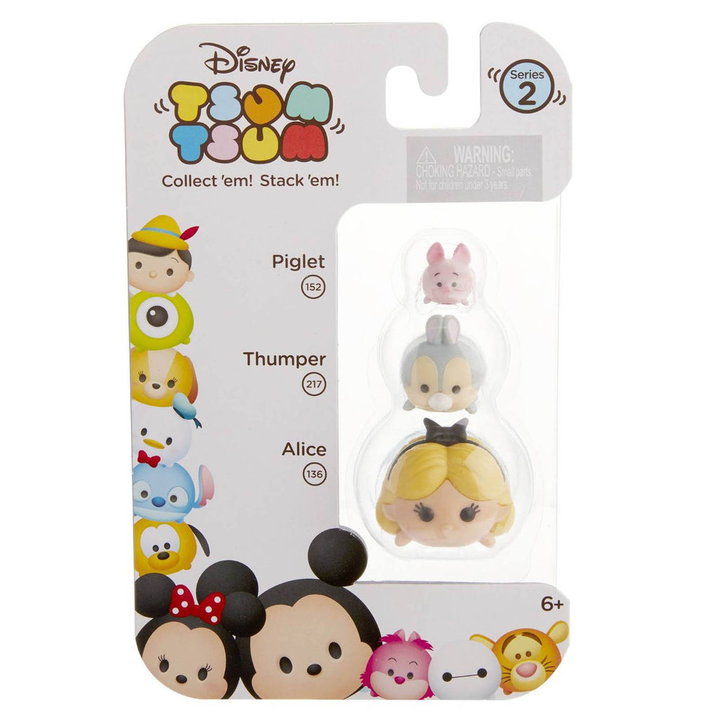 Disney Tsum Tsum Series 2 Piglet Thumper Alice Figures 3 Pack - Radar Toys