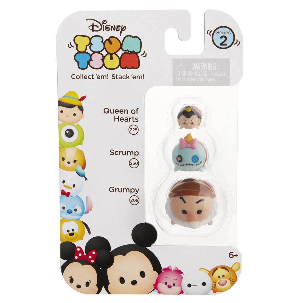 Disney Tsum Tsum Series 2 Queen Hearts Scrump Grumpy Figures 3 Pack - Radar Toys